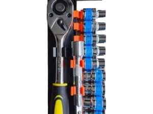 Juego de copas y rachet 12pcs 1/2" vanadio cromado
